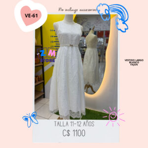 Vestido largo con fajon,--VE-61