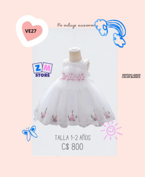 vestido blanco a la rodilla,--VE27