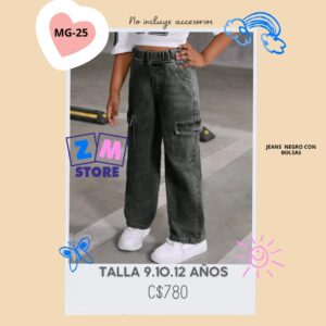 Mom Jeans negro, --MG-25