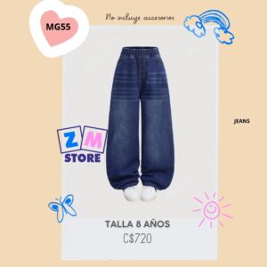 MOM JEANS LISO AZUL - MG55