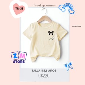 Camiseta con estampado de panda.--TN-38