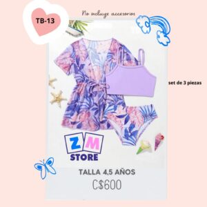 Traje de baño de 3 piezas,--TB13