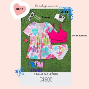 traje de baño de 3 piezas,--TB-11