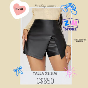 Short falda de cuero PU,--RD28