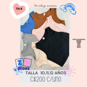 Tops sin mangas.--TN-8