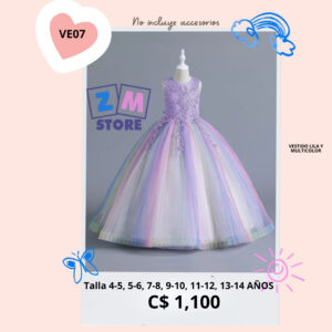 Vestido largo lila.-- VE07-P