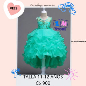Vestido elegante verde Aqua,--VE28