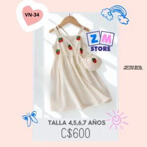 Vestido con bolsito,--VN-34