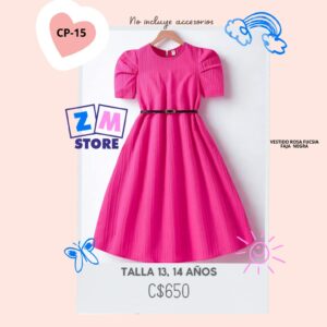 Vestido con faja,--CP15