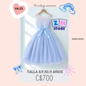 Vestido celeste,--VA-23