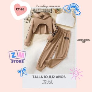 Conjunto de 3 piezas con jogger,--CT-26