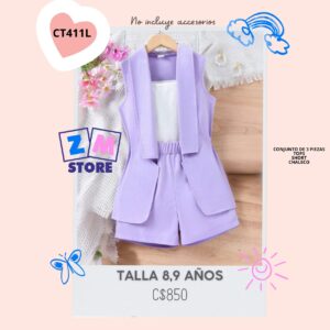 Conjunto tiple lila.--CT411L