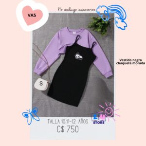 Vestido negro con chaleco.--VA5