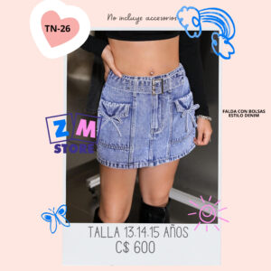 Falda estilo denim.--TN-26