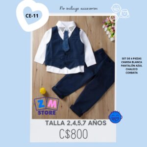 Conjunto de vestir, camisa, chaleco y pantalón - CE-11