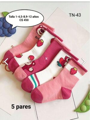 5 pares de calcetines para niñas, --TN-43
