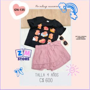 Conjunto con falda short. --GN-135