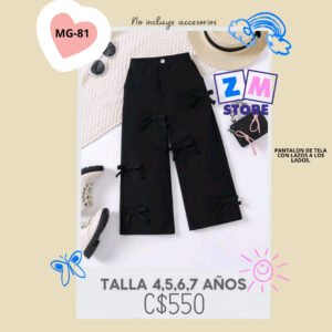 Pantalón de tela para niña..--MG-81