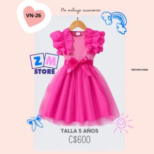Vestido rosa fucsia.--VN-26