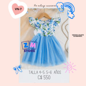 vestido celeste,--VN-7