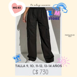 Pantalón de tela estilo cargo.--MG-83
