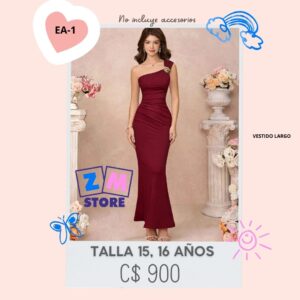 Vestido rojo largo.--EA-1