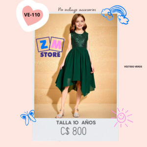 Vestido verde.--VE-110