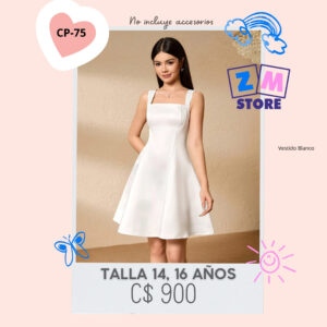 Vestido blanco corto--CP-75