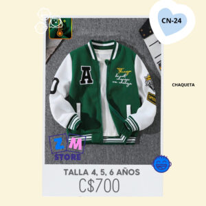 Chaqueta estilo universitaria.--CN-24