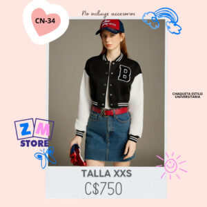 Chaqueta estilo universitaria.--CN-34