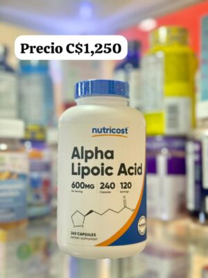 Ácido Alfa lipoico Nutricost 240 cápsulas.