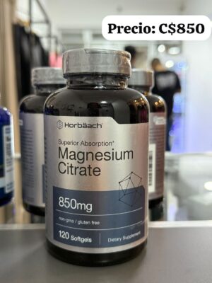 Citrato de magnesio de 850mg de absorción rápida