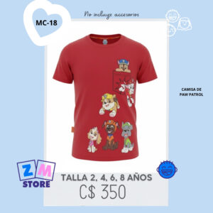 Camisas de paw patrol.--MC-18